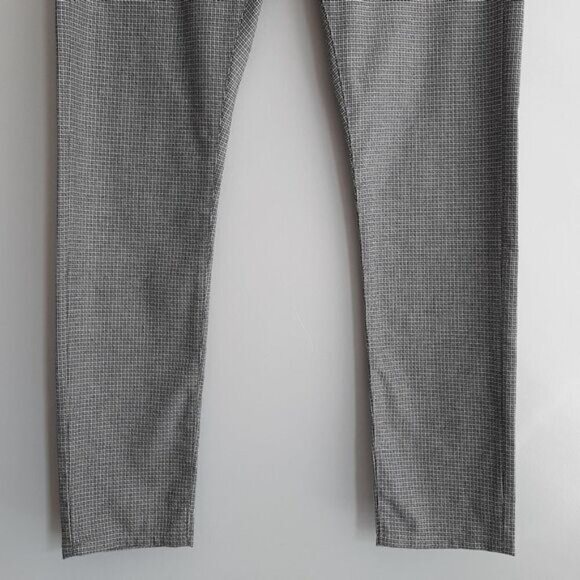 TOPMAN Stretch Skinny Button Fly Trousers Grey Geometric Pattern Men's Sz 38 - Picture 4 of 11
